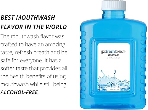 Miniatura 6 de GotFreshBreath Legacy - Estuche para enjuague bucal (sabor original)  6 botellas + tazas  Enjuague bucal sin alcohol  Se adapta a dispensadores