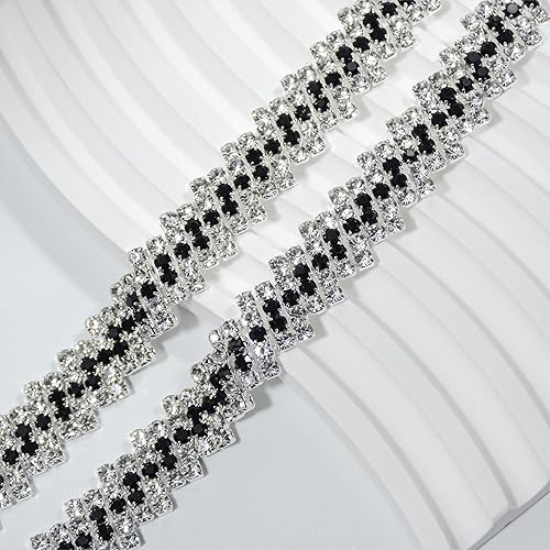 Miniatura 10 de Cadena de perlas de 1 yarda con apliques de diamantes de imitación para costura, manualidades, decoración de bricolaje, boda, ropa