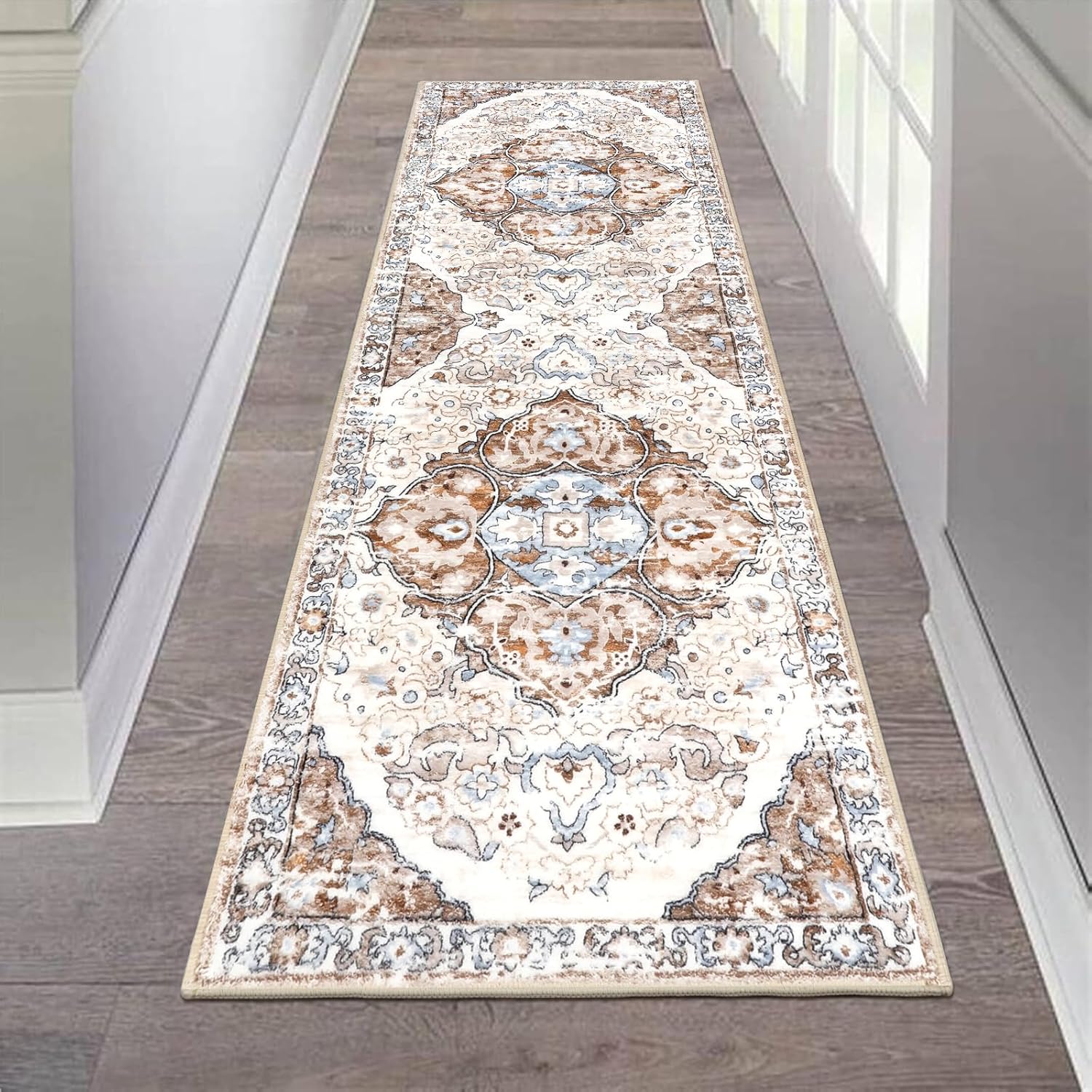 HEBE Hallway Runner Rug 2'x6',Boho Washable Runner Rugs
