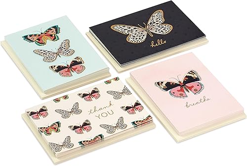 Miniatura 4 de Hallmark Surtido de tarjetas de mariposa (24 tarjetas en blanco con sobres) Thank You, Breathe, Hello