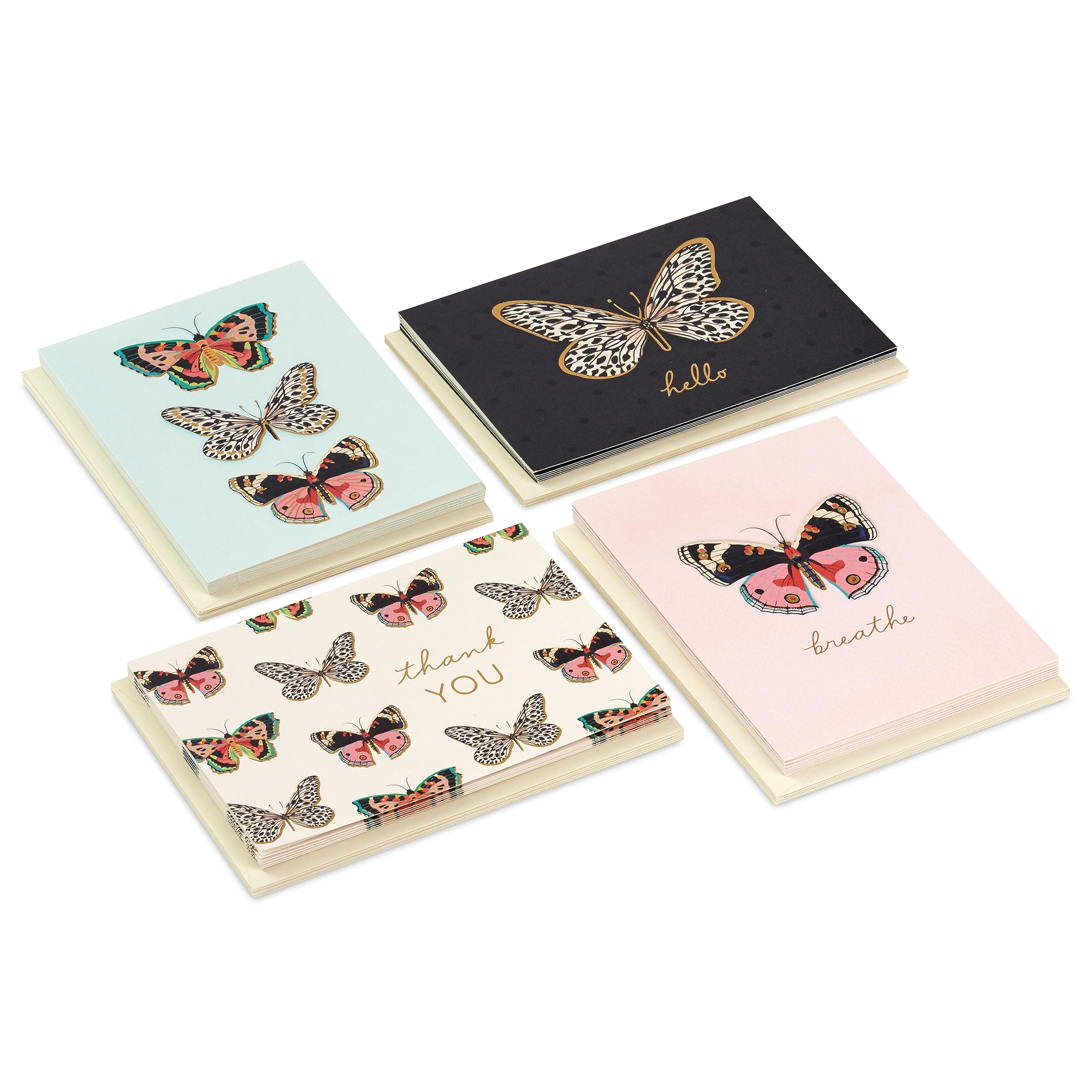 Hallmark Vintage Dankeskarten – 48 Karten Mit Umschlägen, Blanko, Schmetterling, Blumen, Vogelhaus
