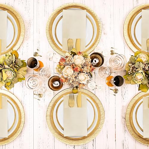 Miniatura 7 de KAMMAK Paquete de 100 servilletas de papel desechables color crema plegadas, servilletas de papel grueso de primera calidad integradas en bolsillo