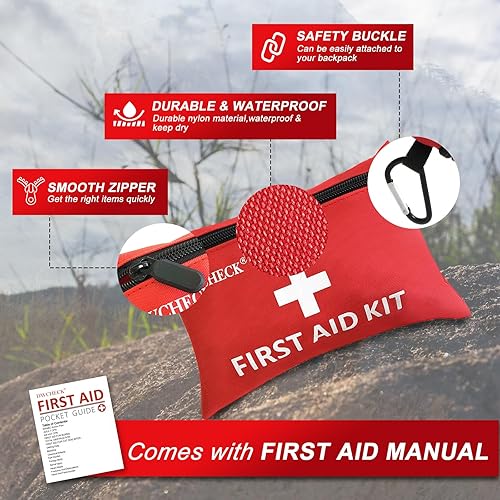 Miniatura 4 de Mini kit de primeros auxilios, 132 piezas, pequeño kit médico de emergencia impermeable para viajes, automóvil, hogar, oficina, campamento,