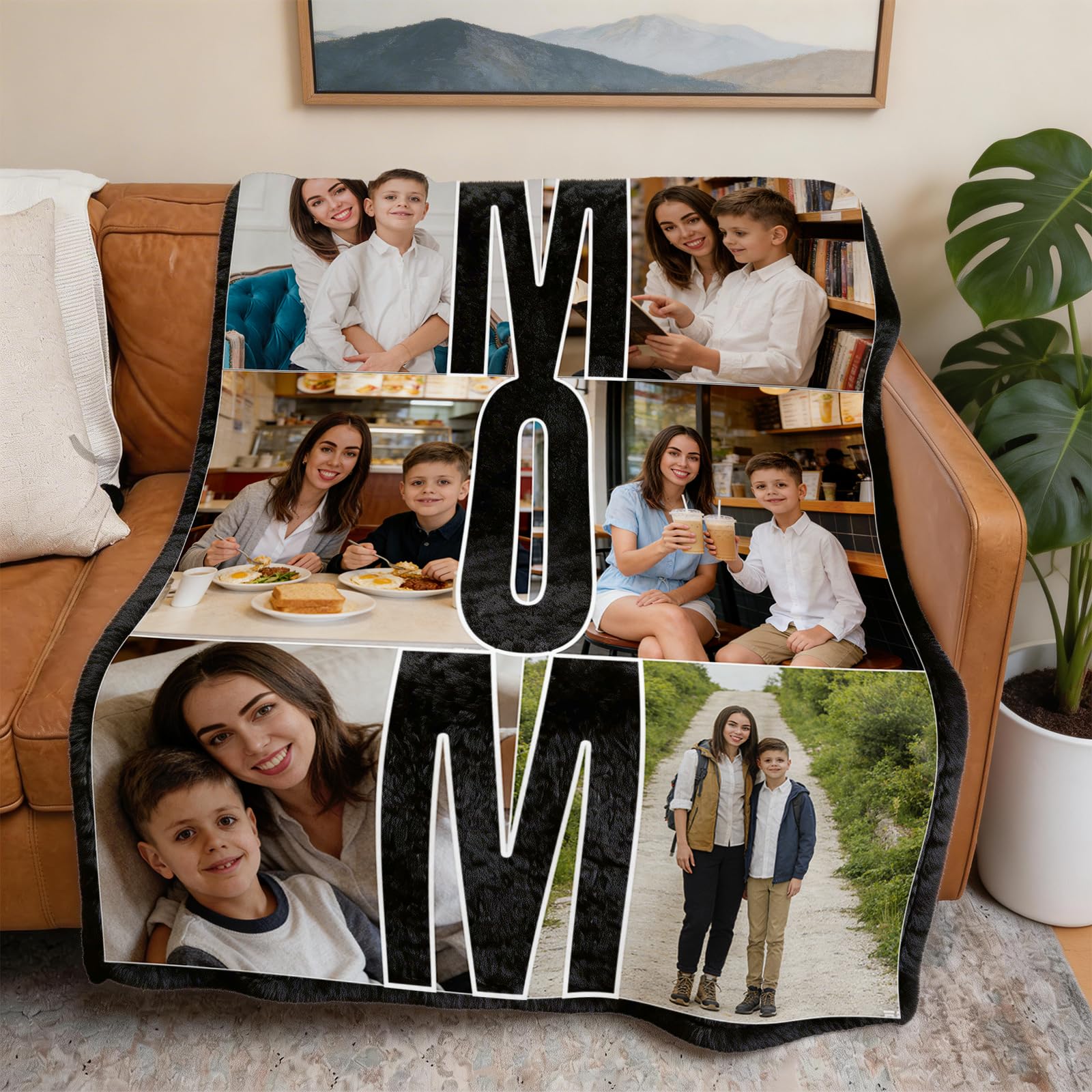 Custom Mom Blanket Throws with Picture, Personalized Blankets Photo Gifts for Mama, Grandma, Wife, Mother's Day, Birthday Gift - 4