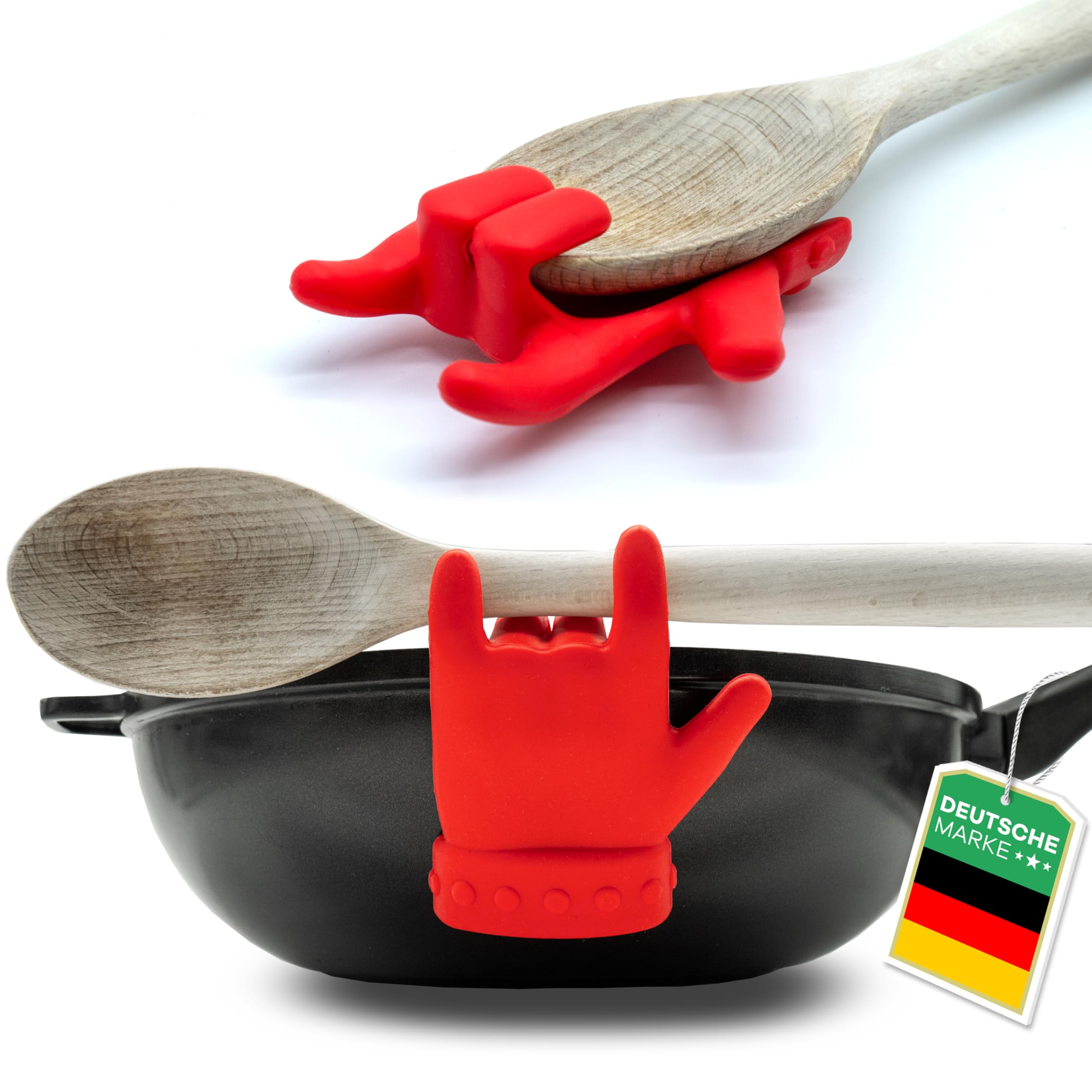 2 tappetini poggiamestoli in silicone, resistenti al calore, per cucchiai, spatole, mestoli, fruste, pinze (grigio