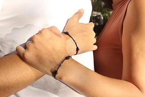 Miniatura 7 de Matching Couple Infinity Bracelets - Vows of Eternal Love, Leather Bracelet, His and Hers San Valentines Gift, Men Women Love Gifts, Best Friend