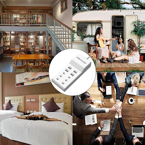 Miniatura 7 de sccvee Estación de carga USB C, 10 puertos USB C, cargador de escritorio de 100 W, multipuerto con cargador rápido PD, compatible con iPhone