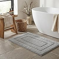 GRANNYSAYS Gray Bathroom Rug 16x24 - Non-Slip Microfiber Bath Mat, Ultra Absorbent Super Soft Plush for Shower Tub Floor