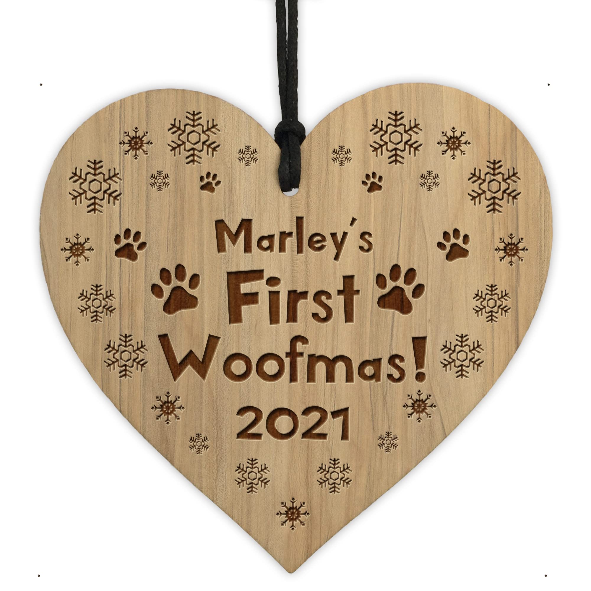Red Ocean Personalised Dog Bauble Puppy Engraved Ornament Bauble 1st Christmas Decoration