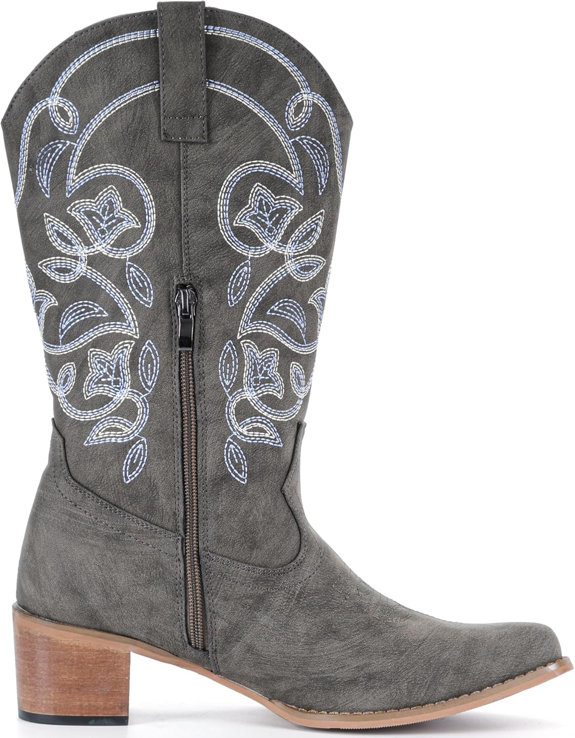 IXU Cowboy Boots For Women Wide Calf Pointy Toe Cowgirl Mid Calf... - Picture 20 of 55