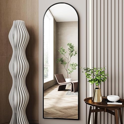 Wall Mirror Full Length 18"x58",Arched Floor Mirror,Full Length Wall Mirrors,Arched Wall Mirrors,Full Body Mirror,Black Frame