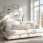 MIULEE Faux Fur Decorative Throw Pillow Covers 18x18 Set of 2 Cream White | Modern Spring Home Decor Soft Plush Couch Pillows Cozy Fluffy Cushion Covers for Sofa Bed Living Room