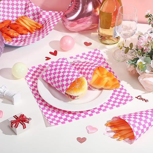 Miniatura 31 de Spakon 1000 hojas de papel encerado para alimentos de 12 x 12 pulgadas a cuadros encerados secos para envolver sándwich, revestimientos de cestas