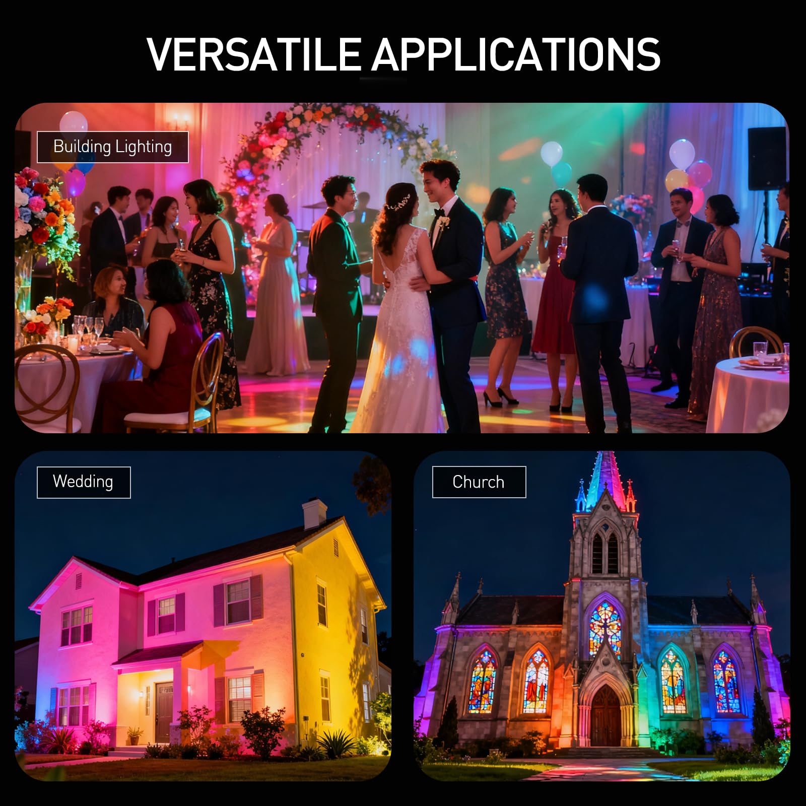 200W Moving Head Wallwasher Licht, 36 LED RGBW 104 Autoprogramme Soundsteuerung d-mx512 für Bühne Party Hochzeit Weihnachten Halloween DJ
