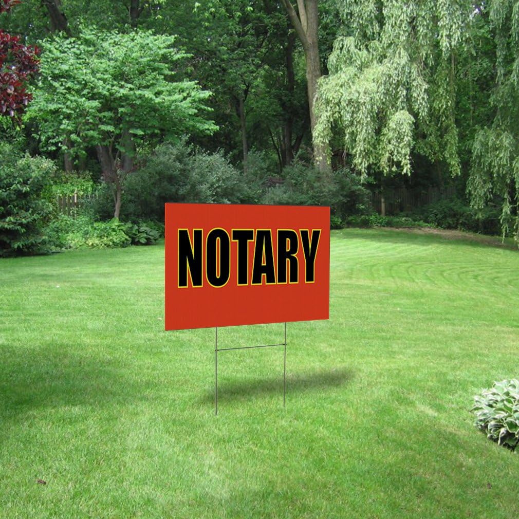 Weatherproof Yard Sign Notary Outdoor Advertising Printing Orange Lawn Garden Online 18x12 Inches 2 Sides Print