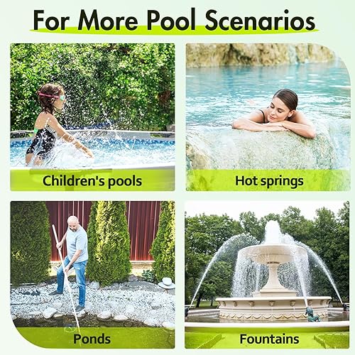 Miniatura 6 de Goovilla Red de piscina, red de desnatador de piscina con bolsa profunda de doble capa, marco de aluminio resistente, rastrillo de hojas para