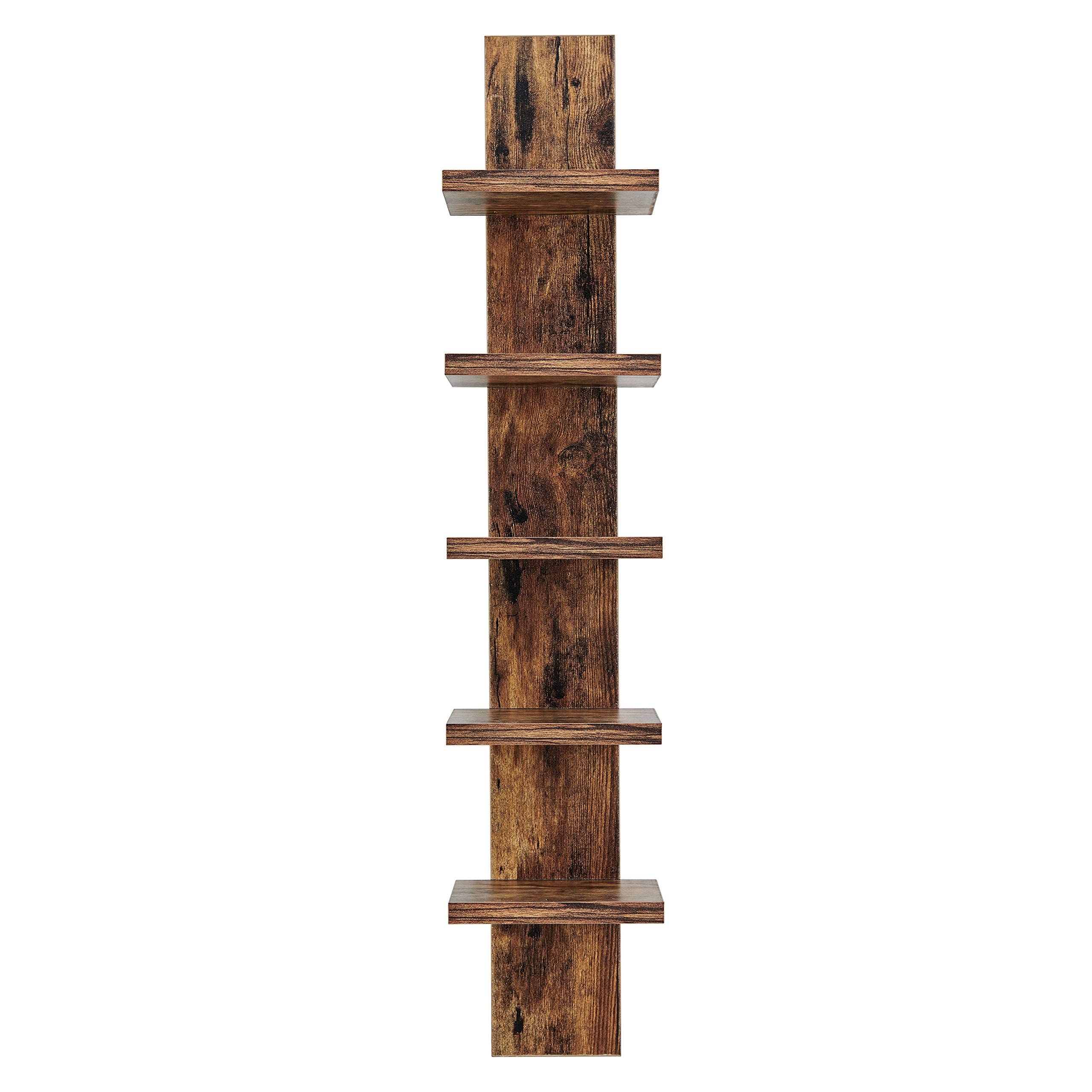 Buy Danya B 5 Tier Wall Shelf Unit Narrow Smooth Laminate Finish
