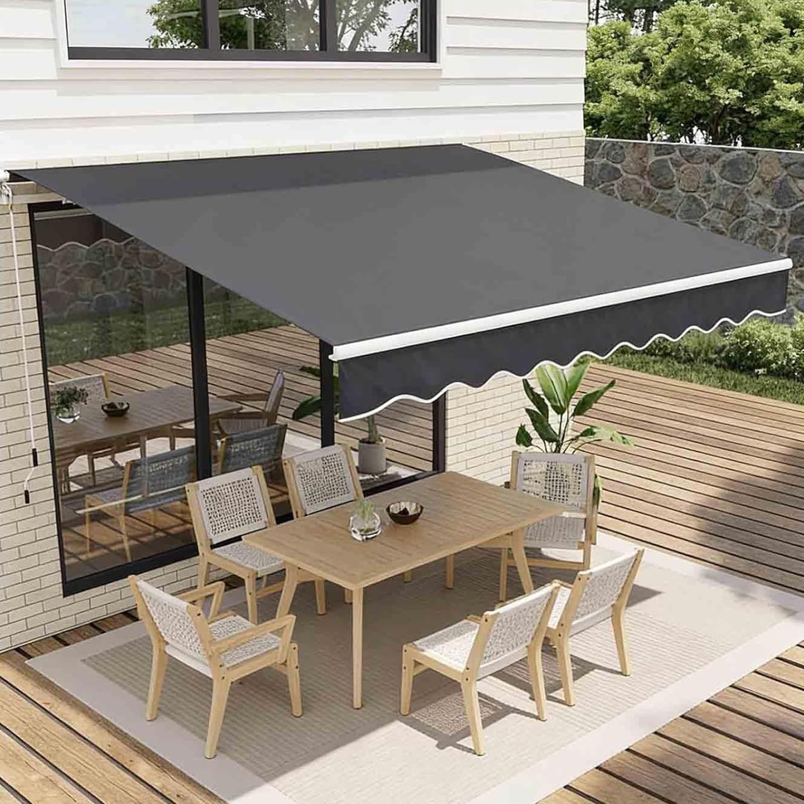 Telo per Tende da Sole Ricambio, Poliestere Resistente per Patio, Terrazzo, Esterno, Giardino, Copertura Superiore in Poliestere Impermeabile E Protezione UV