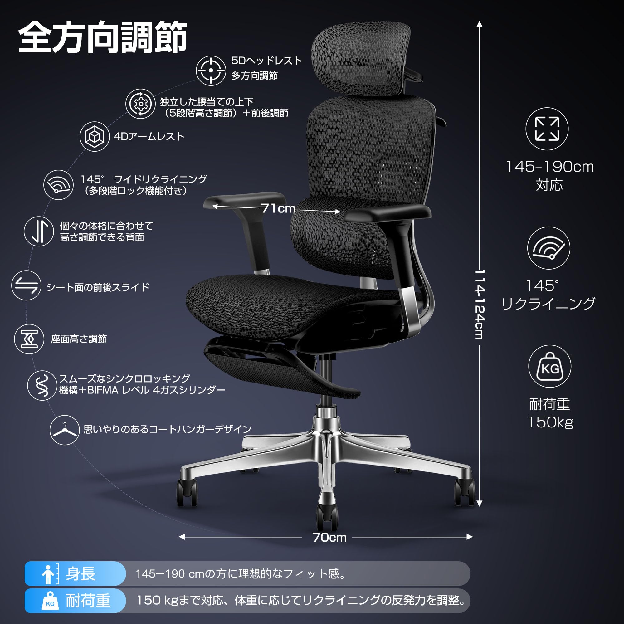 Amazon.co.jp: SY ERGO[フルスペック]オフィスチェア デスク椅子 人間
