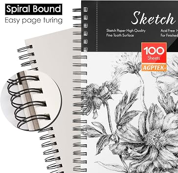 AGPTEK Sketch Book, Art Sketch Book 9''X12, 2 Packs