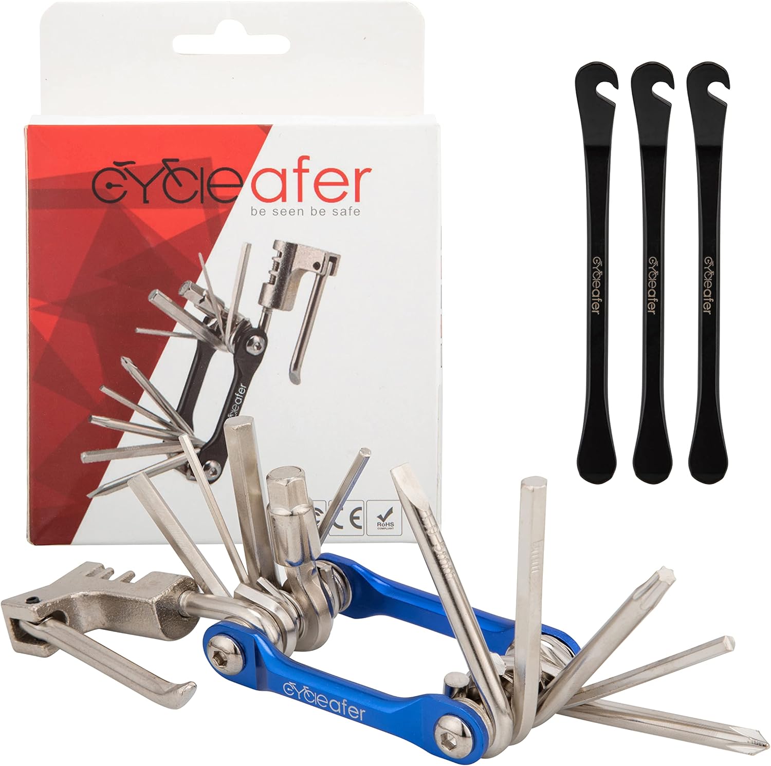Cycleafer® Multifunction Tools Plus 3 levers included (Black) Amazon
