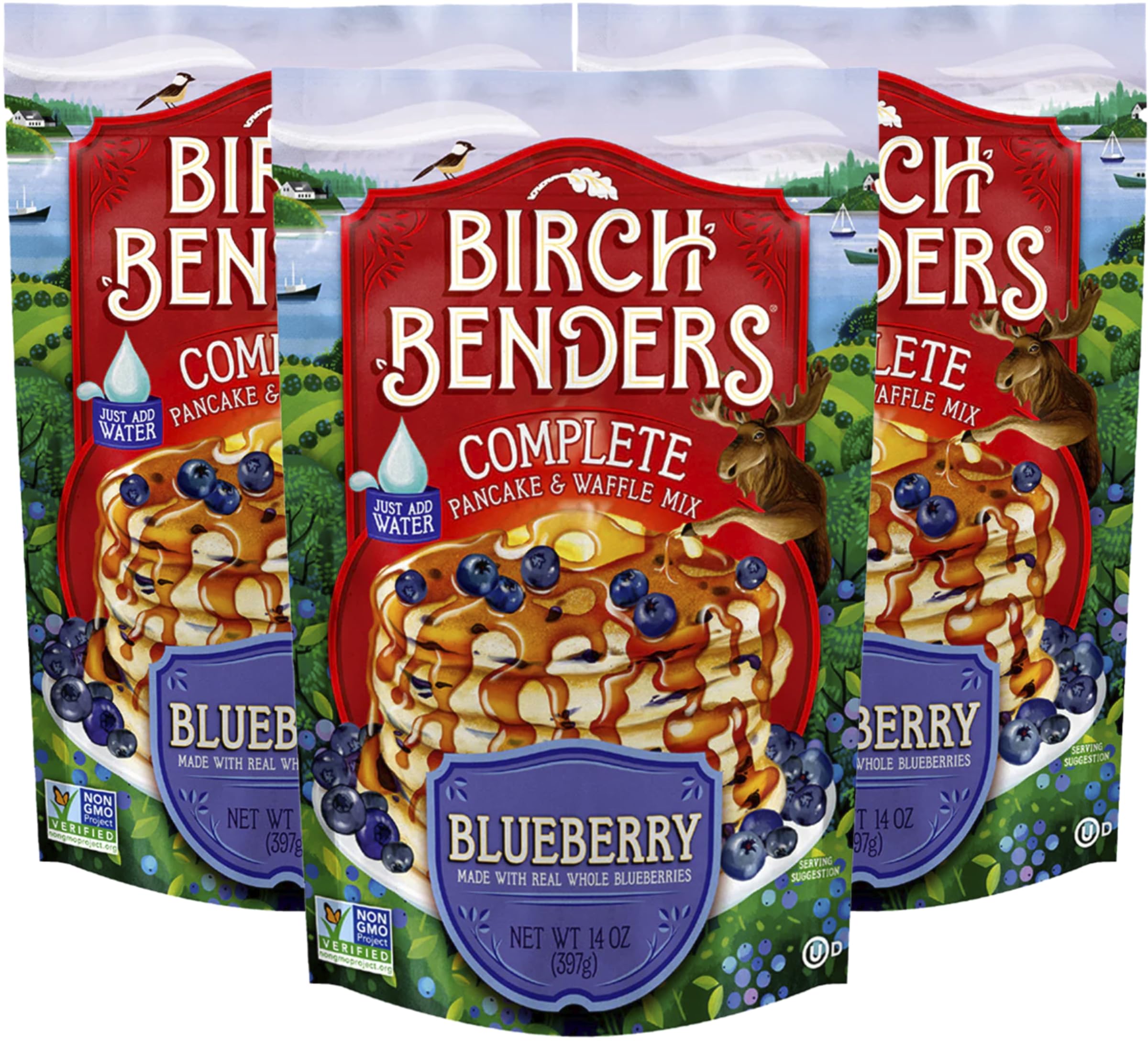 Amazon.com : Blueberry Pancake & Waffle Mix By Birch Benders, Made With  Real Blueberries, Just Add Water, Non-Gmo, Just Add Water, 14 Oz (Pack of  3) : Grocery & Gourmet Food