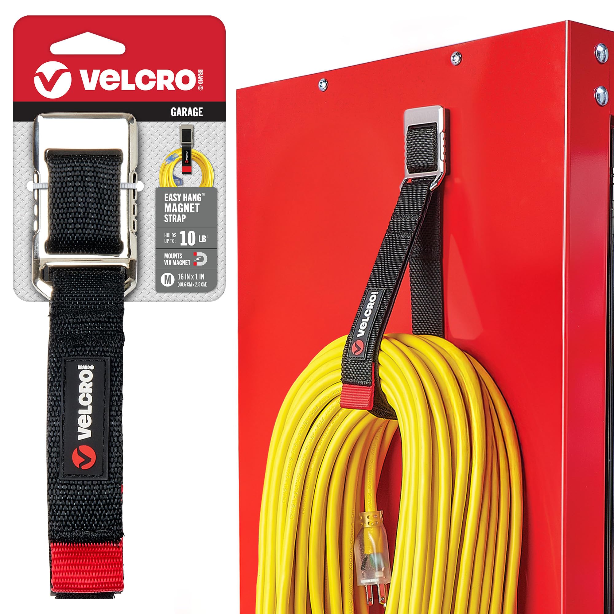 VELCRO Brand Magnetic Straps – Reusable Cord, Hose & Tool Organizer for Metal Surfaces, Valentine Gifts for Men - EASY HANG Garage, Workshop, RV