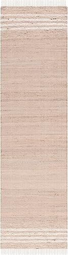 Miniatura 3 de Safavieh Natura Collection NAT872A - Alfombra de camino de lana y yute costero y de yute y lana de 2 pies 3 pulgadas x 9 pies color natural y marfil