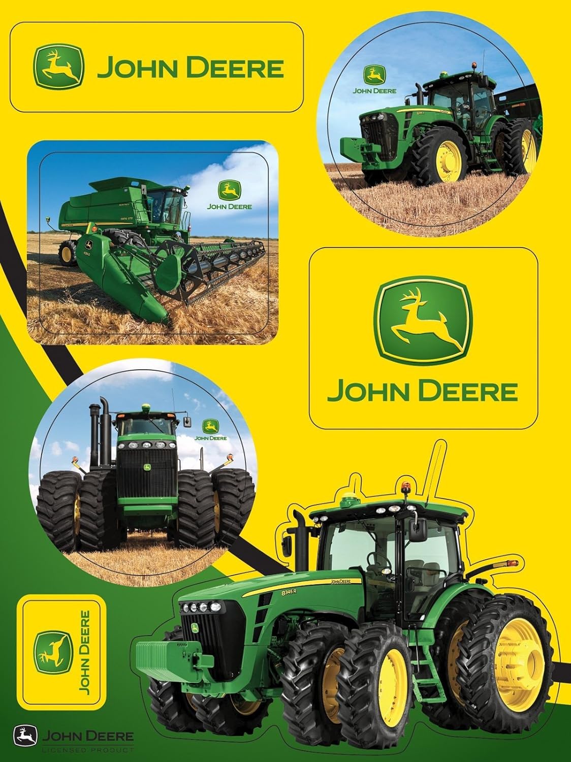 Amazon John Deere Tractor Sticker Sheets John Deere社のトラクターステッカーシート