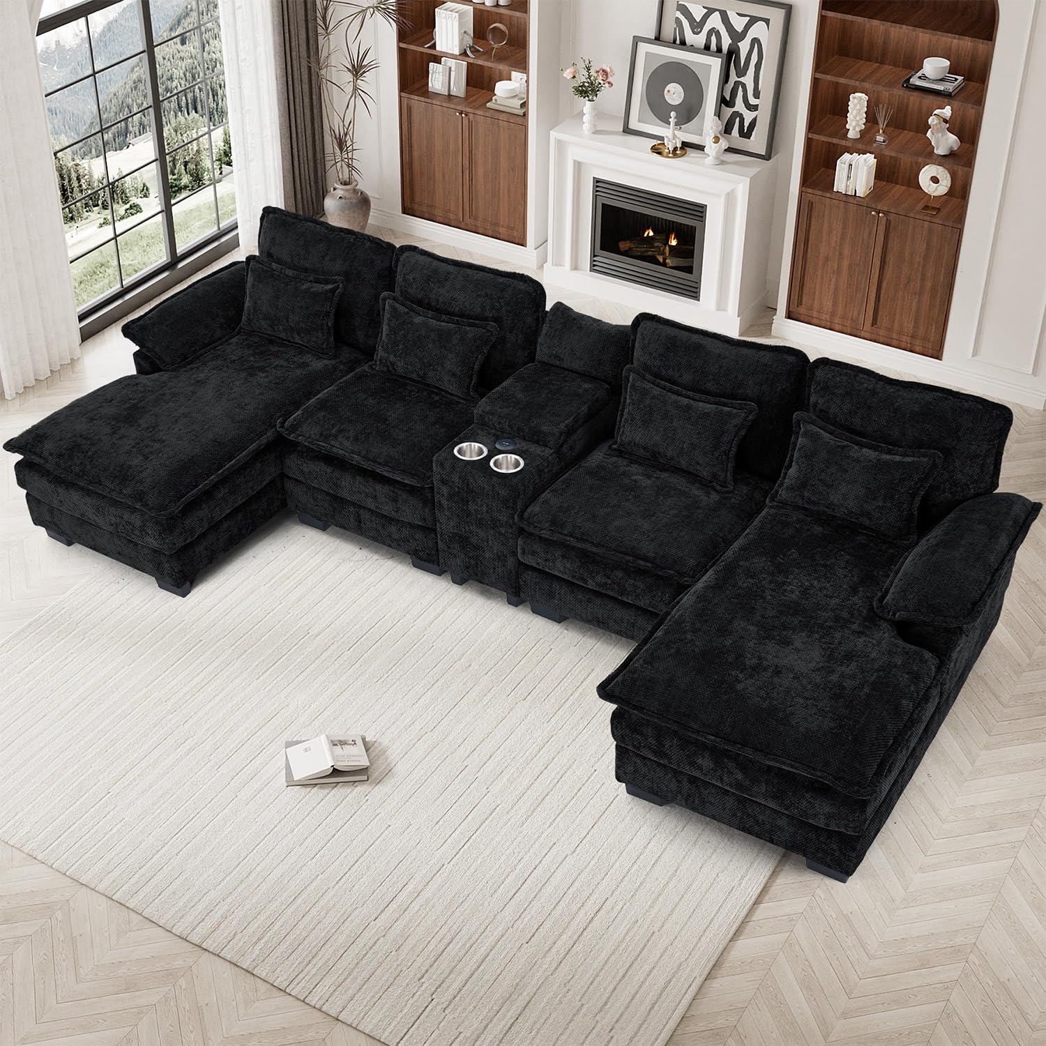 ONEMMLION 133 Oversized U-Shaped Cloud Couch