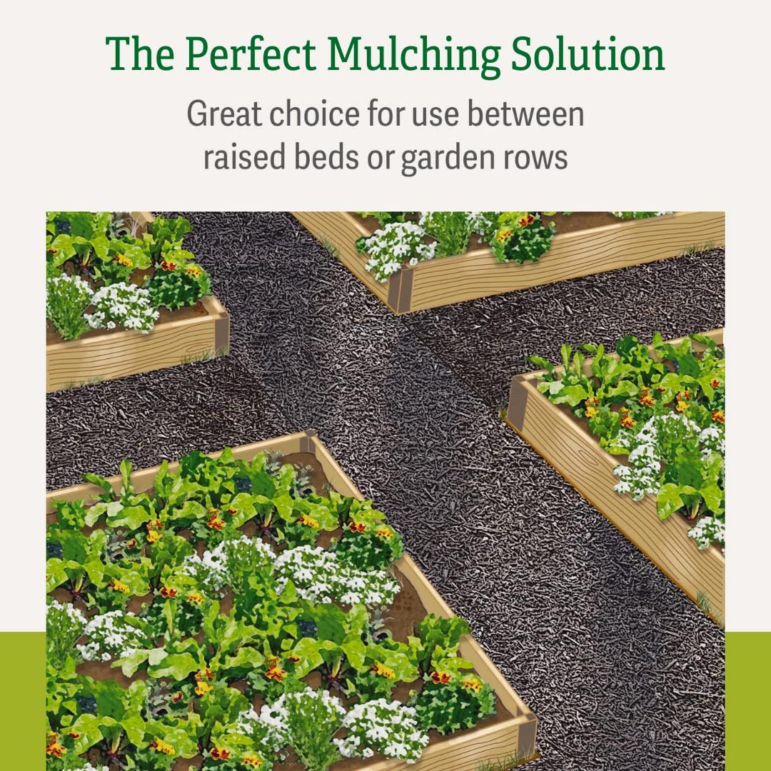 Gardener's Supply Company 100% Recycled Rubber Walkway | Natural Looking Permanent Mulch Solution | Garden Pathway, Barrier & Edging Border Mat - 8' x 2' (2 Pack)