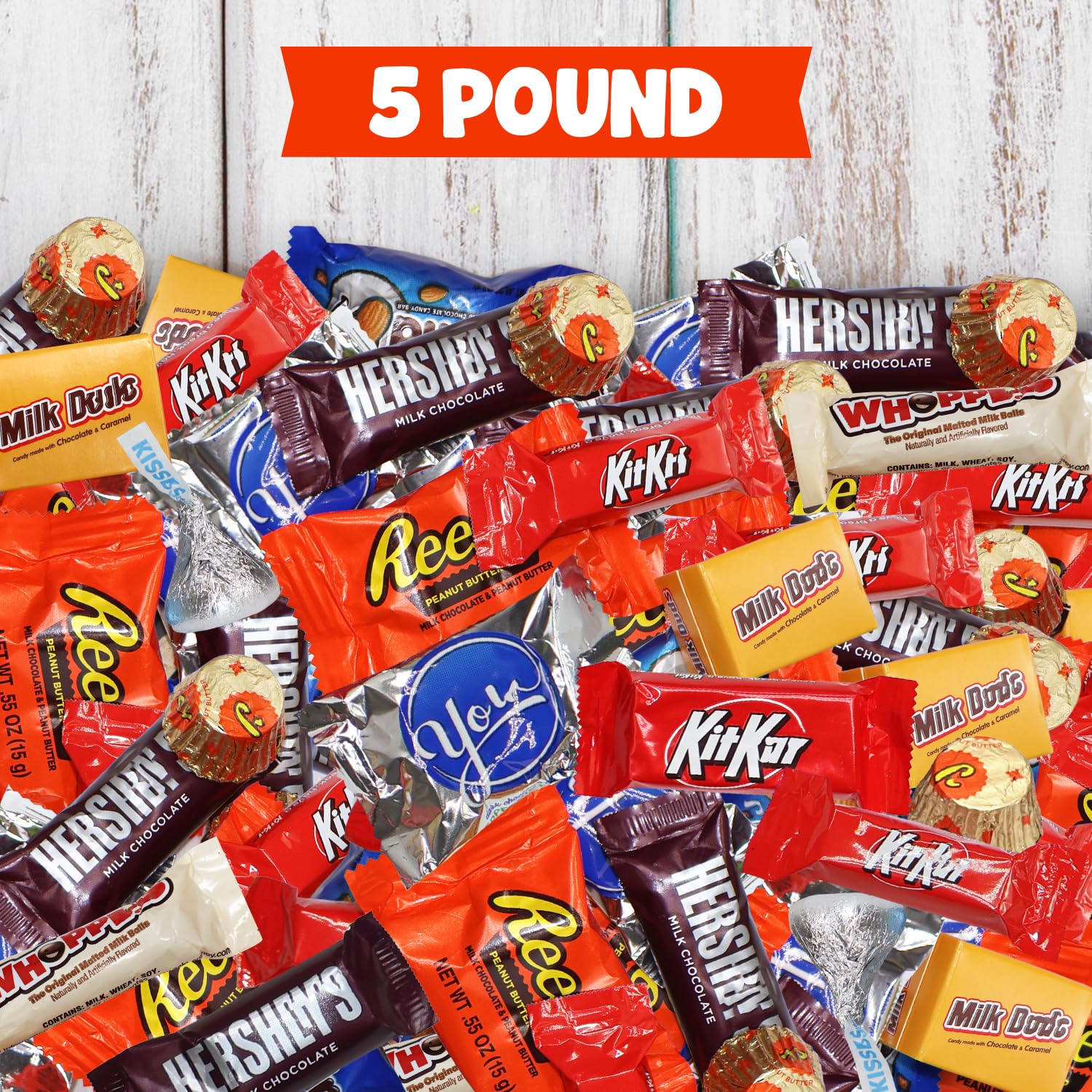 5lb Bulk Chocolate Candy Individually Wrapped Variety Pack - Assorted Milk Chocolates Mix For Holiday Treats, Parties, Office Snacks & Buffet - Christmas Candy