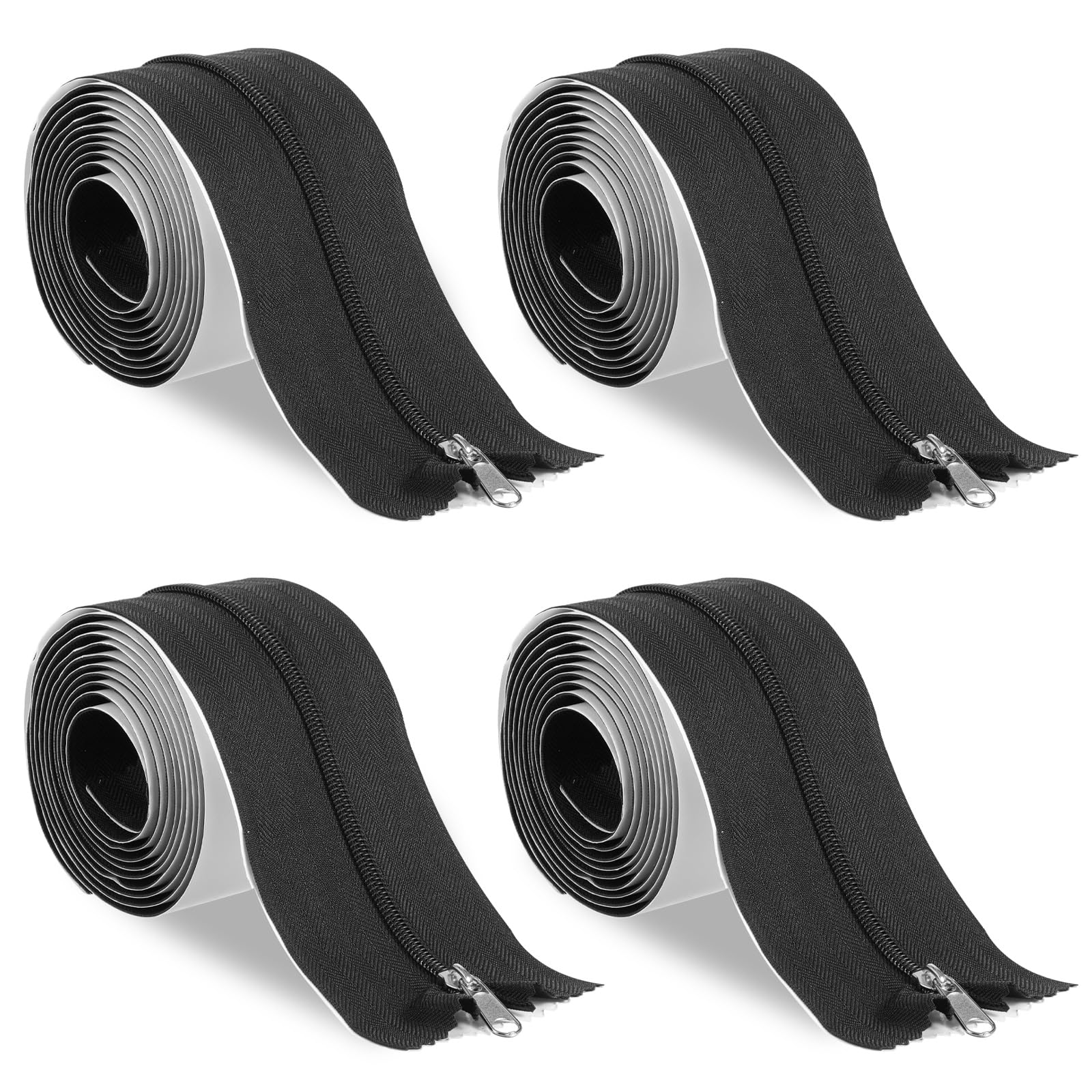 MAQUITA 4 Rolls Heavy Duty Zipper for Dust Barriers 7 ft x 3 Inch Zipper Tape Greenhouses Zipper Door Dust Protection Dust Containment Zip for Greenhouses Grow Rooms Repair Zones Construction Sites