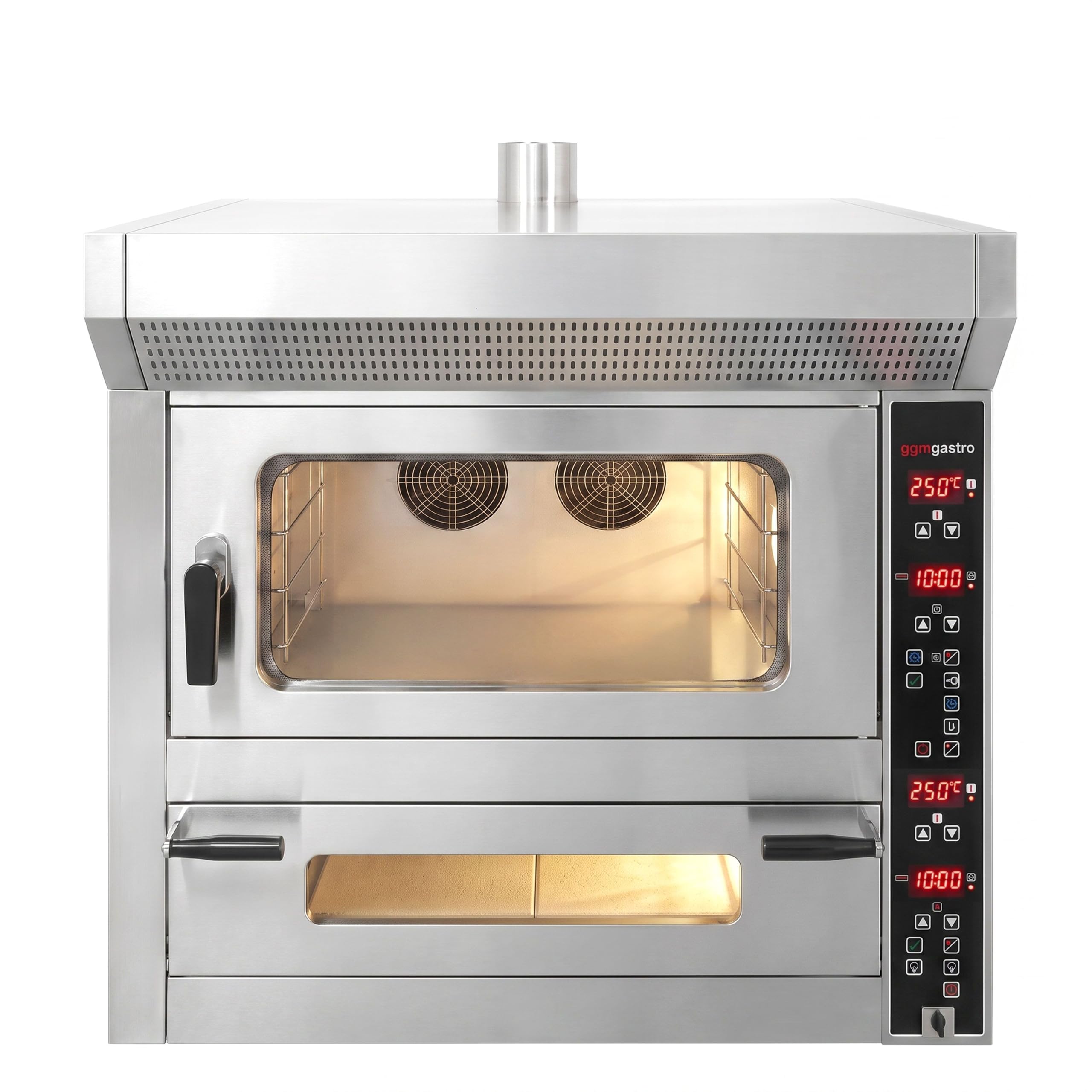 GGM Gastro | KOE182 | Bäckerei-Heißluftofen - 4x EN 600x400 & Pizzaofen - 7x Ø 25cm - Digital
