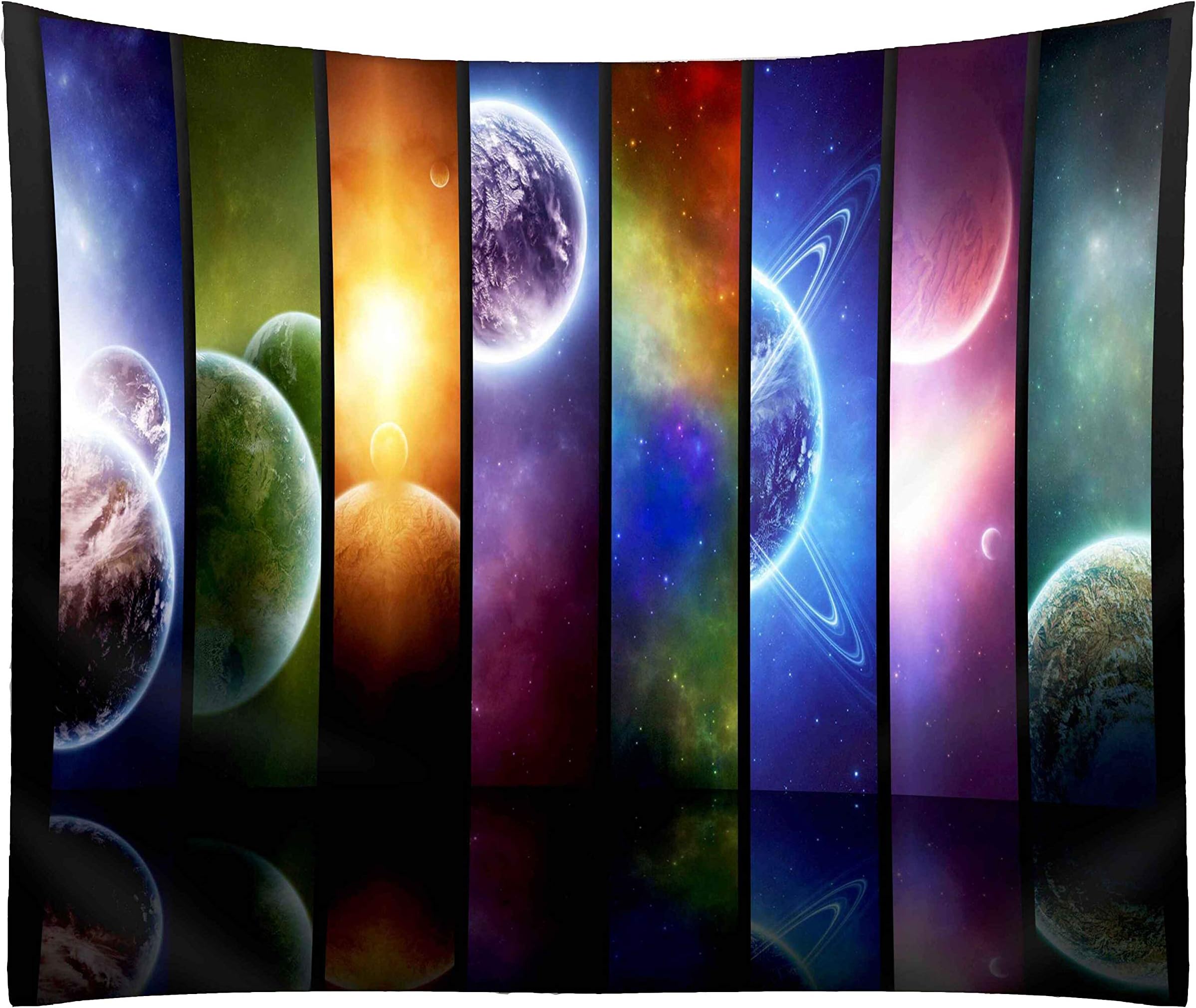 Get Orange Planet Tapestry Universe Space Educational Solar System Planets Neptune Venus Mercury Kids Science Room Horizontal Art, Bedroom Living Room Dorm Wall Hanging 80X60Inch