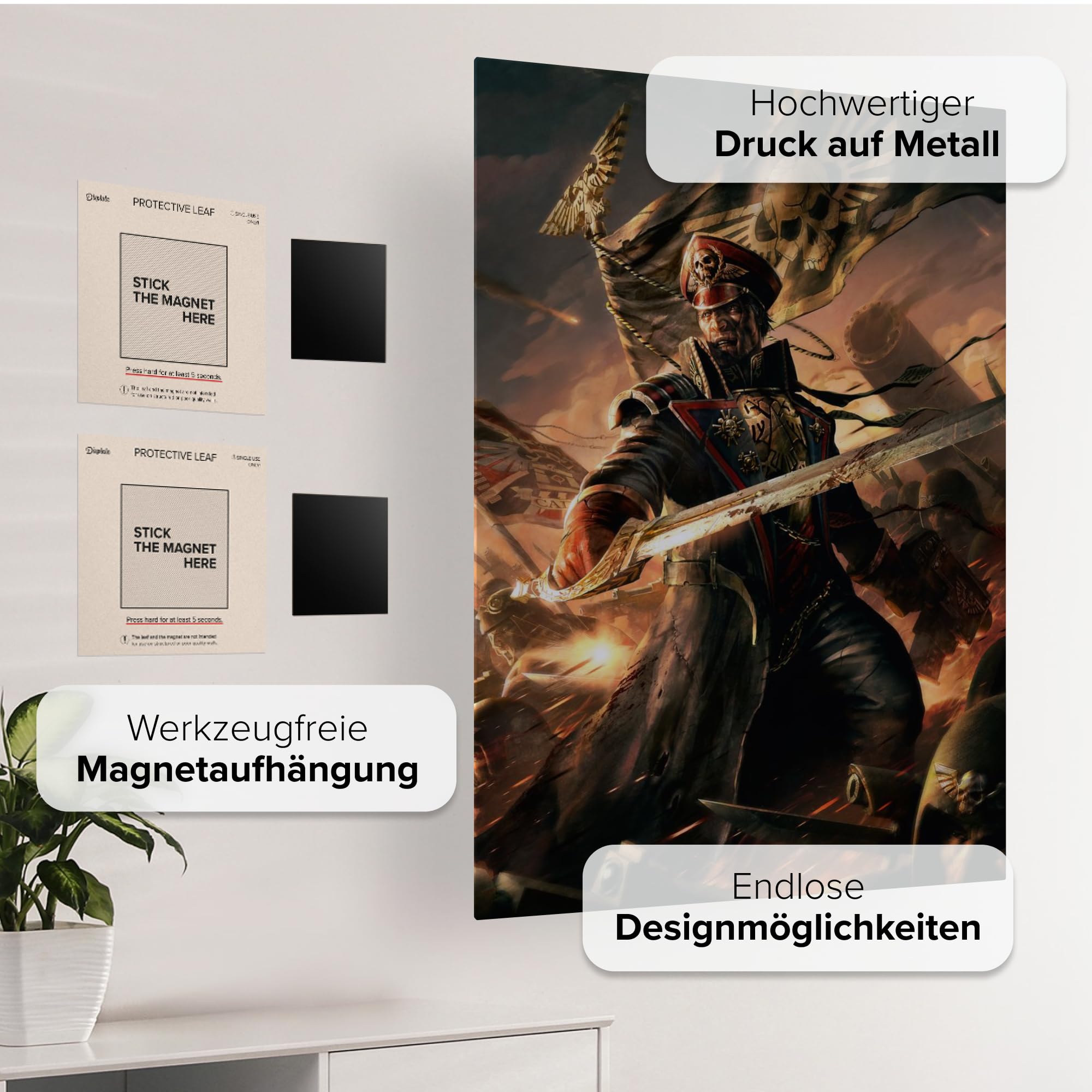 Displate - Poster in metallo - Wall Art - Warhammer - Warhammer 40,000 Art Astra Militarum - Dimensione L - 67,5 x 48 cm Matt