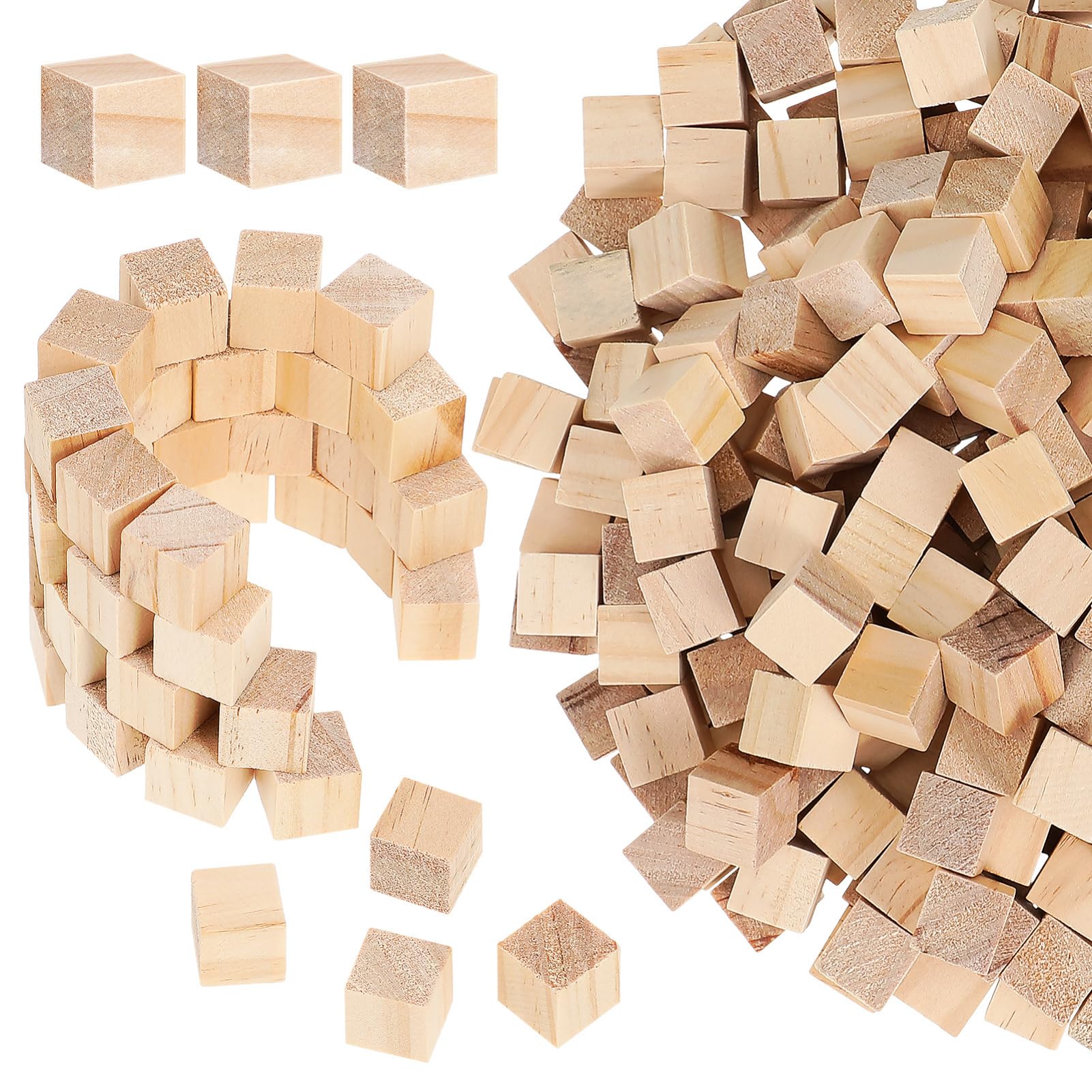 Holzwürfel 300 Stück Kleine Holzklötze für Bastelarbeiten