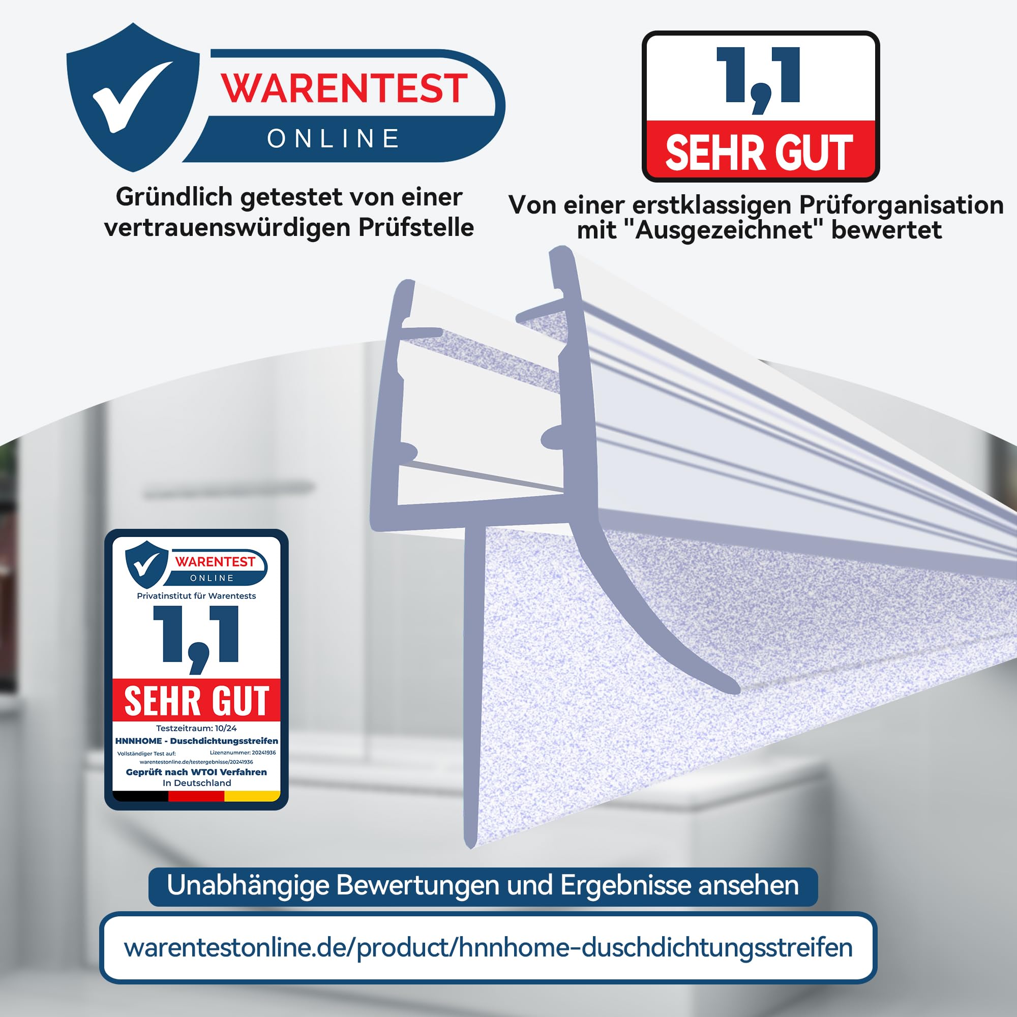 HNNHOME Joint Bas de Porte Douche 70cm - Paroi Étanchéité Verre 5-8mm | Joint en PVC souple, 100% étanche, anti-moisissure et UV, installation facile sans colle, sol de salle de bain sec garanti