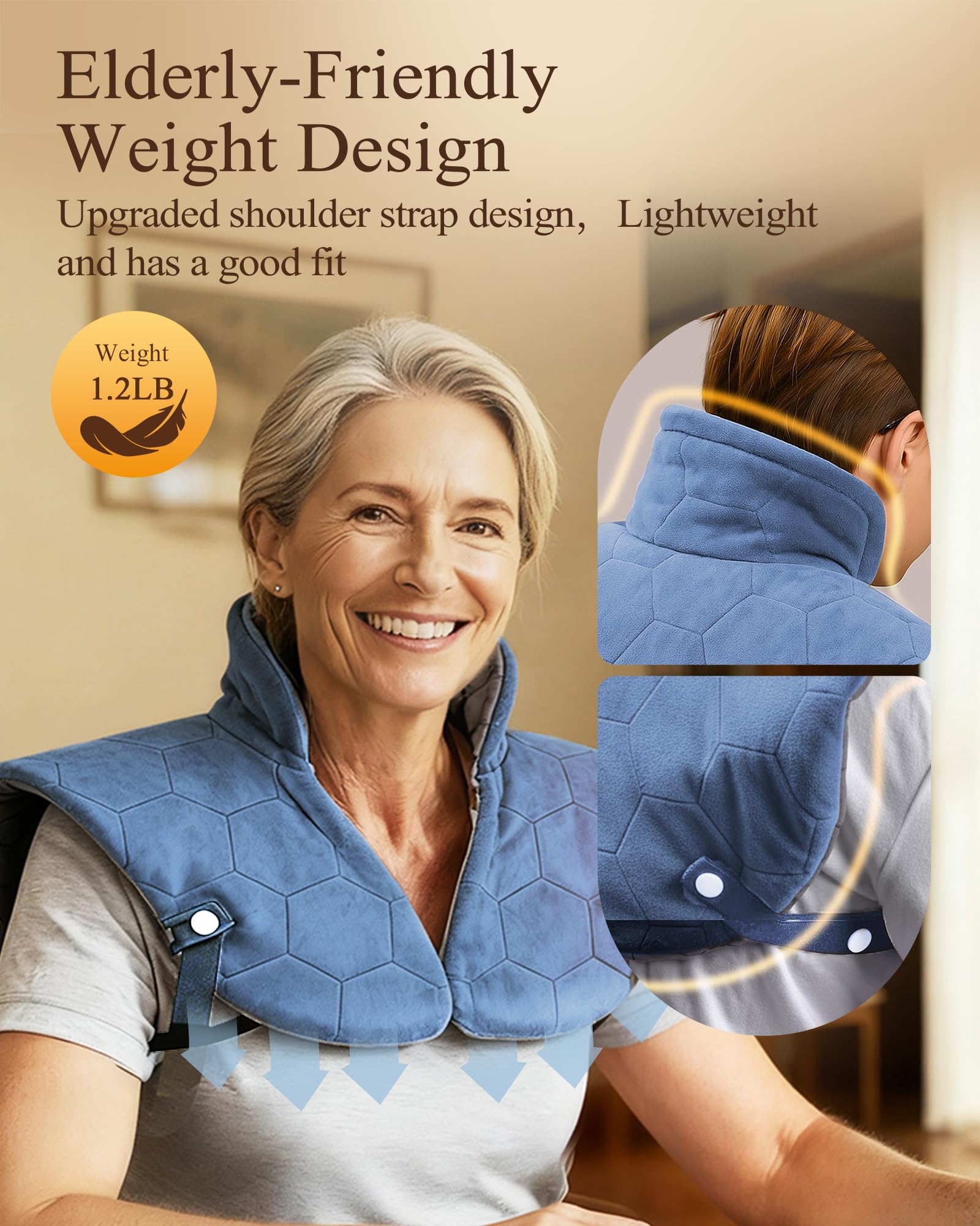 UTK Cuscinetto termico per spalle a infrarossi, regalo di compleanno per donne (blu)