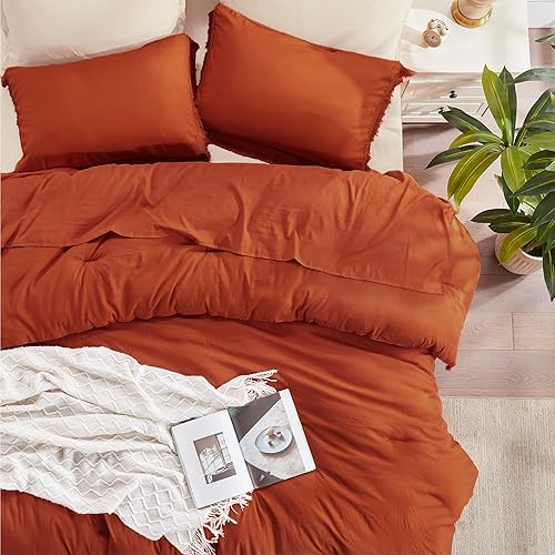 Miniatura 4 de Andency Juego de edredón con borlas color aguamarina, tamaño Queen (90 x 90 pulgadas), 3 piezas (1 edredón bohemio, 2 fundas de almohada), juego de