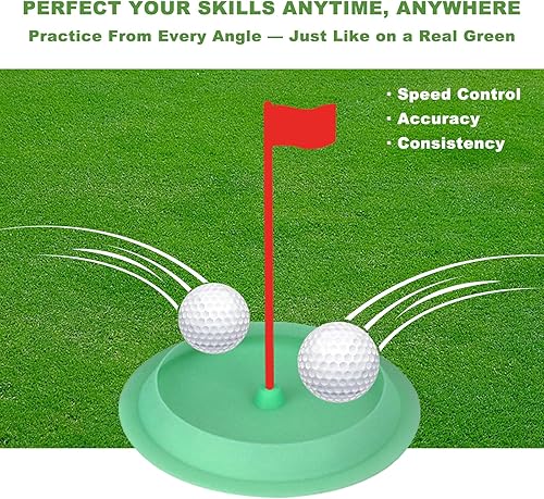 Miniatura 4 de Juego de putter de golf ajustable con pelota de golf, taza de putting y bolsa de almacenamiento, portátil y fácil de almacenar, ideal para adultos,