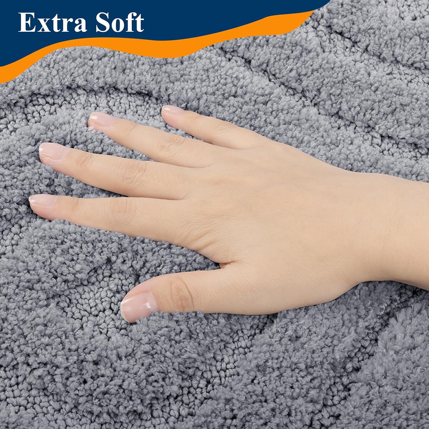 Ileading Bathroom Rugs Sets 5 Piece, Ultra Soft Absorbent Bath Mat for Bathroom, Non Slip Washable Bath Rug Set with Toilet Cover, Plush Bath Runner and U-Shaped Contour Toilet Rug