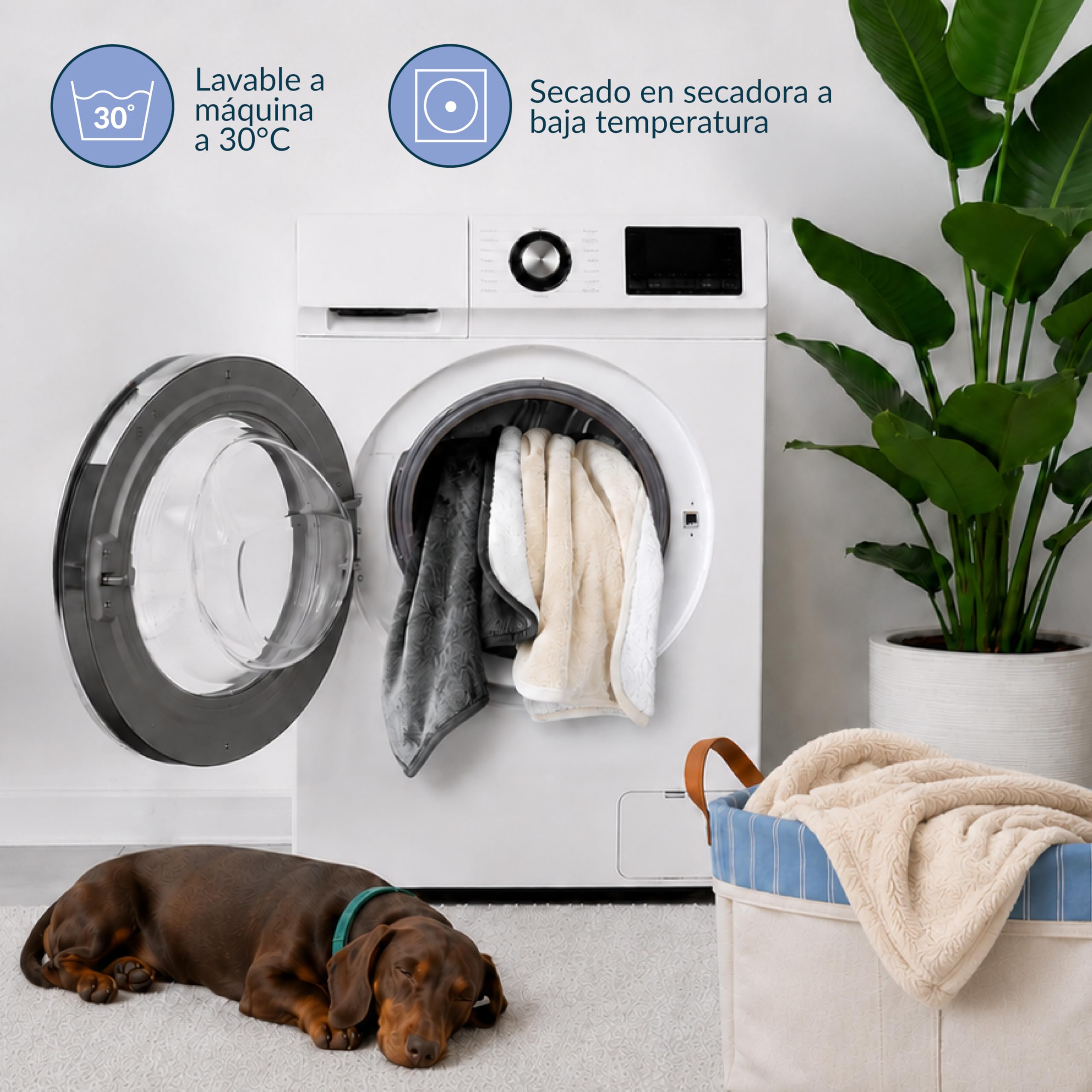 Twinzen Manta Impermeable Perro 127x152 cm Gris Oscuro - Manta para Perros Reversible y Lavable - para Sofá y Cama - Sherpa