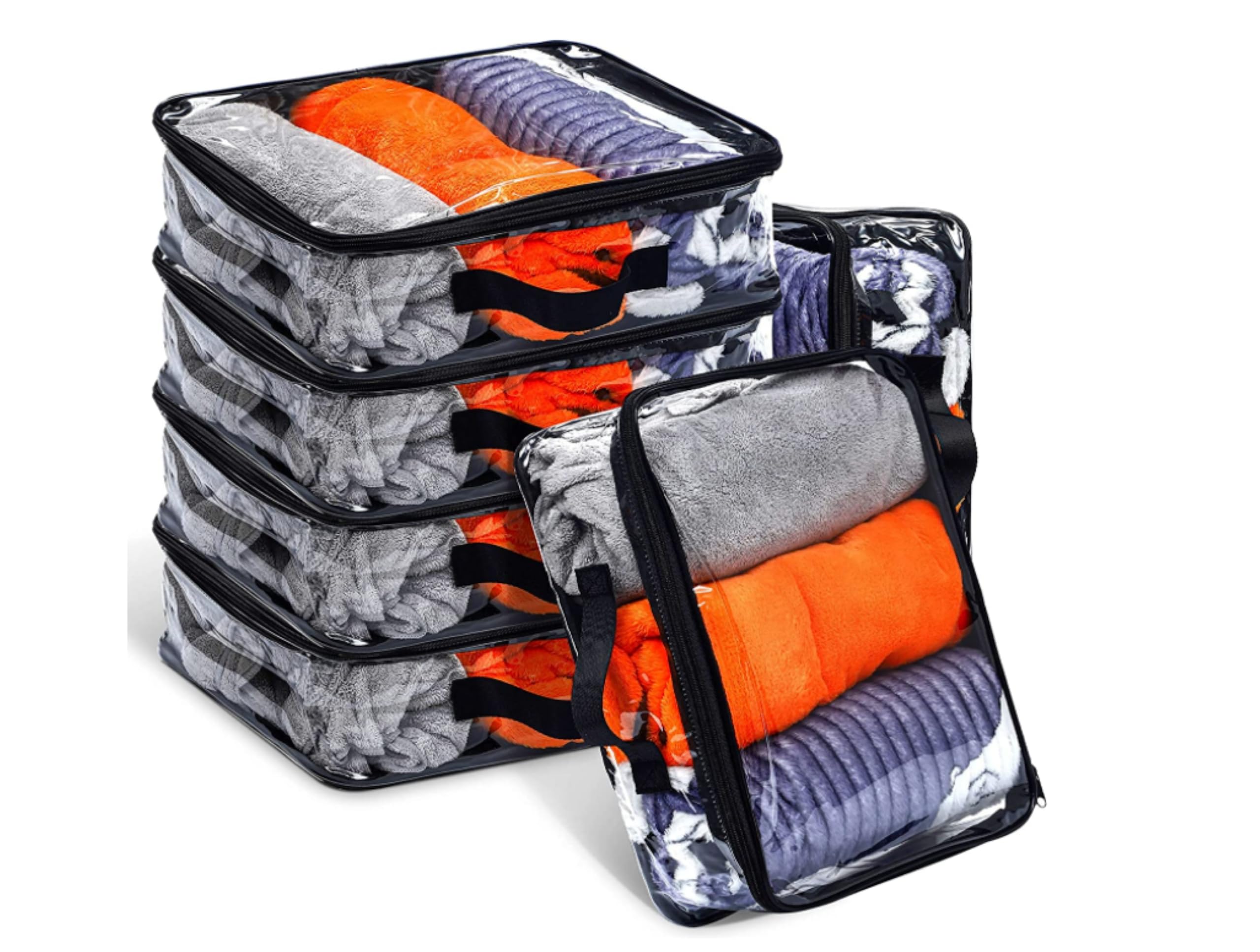 RAAHII Polypropylene 5 Piece Transparent Multipurpose Storage Bag,Saree Cover Bag With Zip For Storing Clothes/Suits/Shirts/Undergarments/Suits/Wedding Packing&Wardrobe Organizing(Pack Of 5),White (B0C7VKMZ8T) Amazon Price History, Amazon Price Tracker