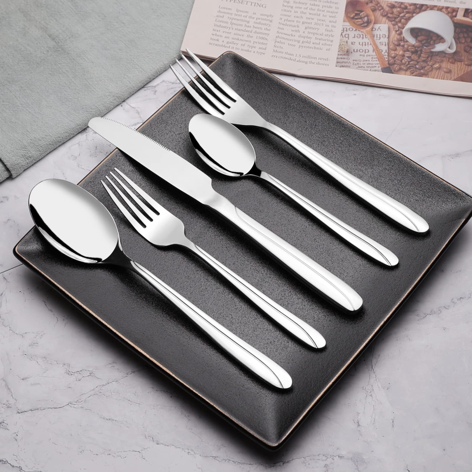 Anbers 60-Piece Stainless Steel Flatware Sets, Service for 12 — Amazon image 6