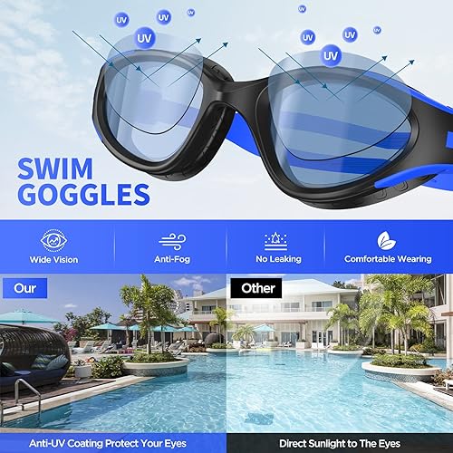 Miniatura 2 de Gafas de natación, gafas de natación para adultos, hombres y mujeres, antiniebla, sin fugas, gafas de piscina