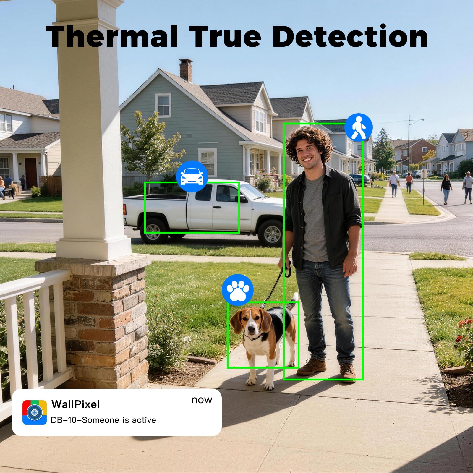 XMARTO Campanello video intelligente wireless 2.4G/5G per la sicurezza domestica, sorveglianza Live View con audio a 2 vie, rilevamento e avvisi di movimento/AI, installazione facile, nessun canone