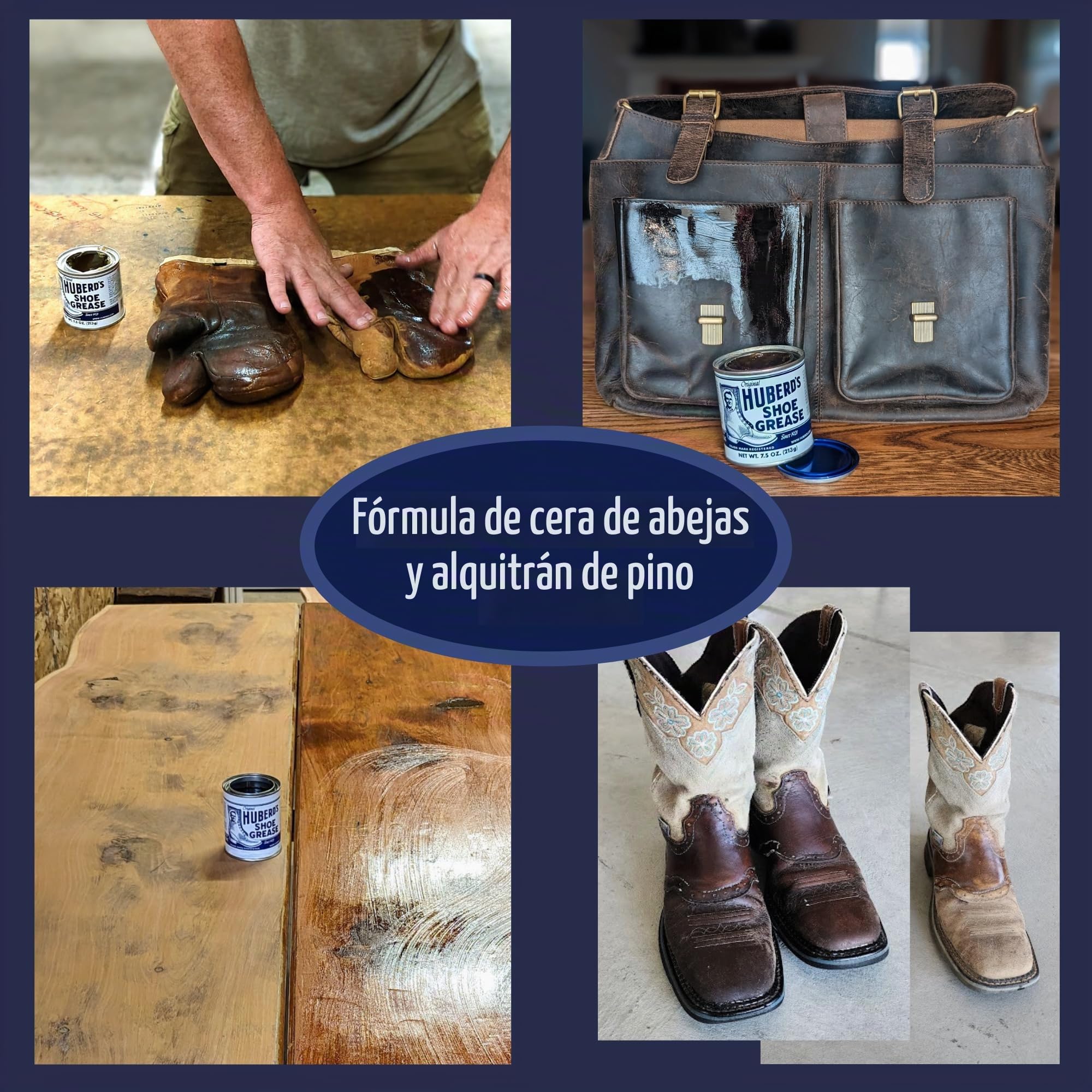 Huberd's Shoe Grease (212.6 g) - Acondicionador e Impermeable para Cuero Desde 1921. Impermeable, suaviza y acondiciona Botas, Zapatos, Bolsos, Cinturones, Chaquetas, Asientos de Coche, Guantes,