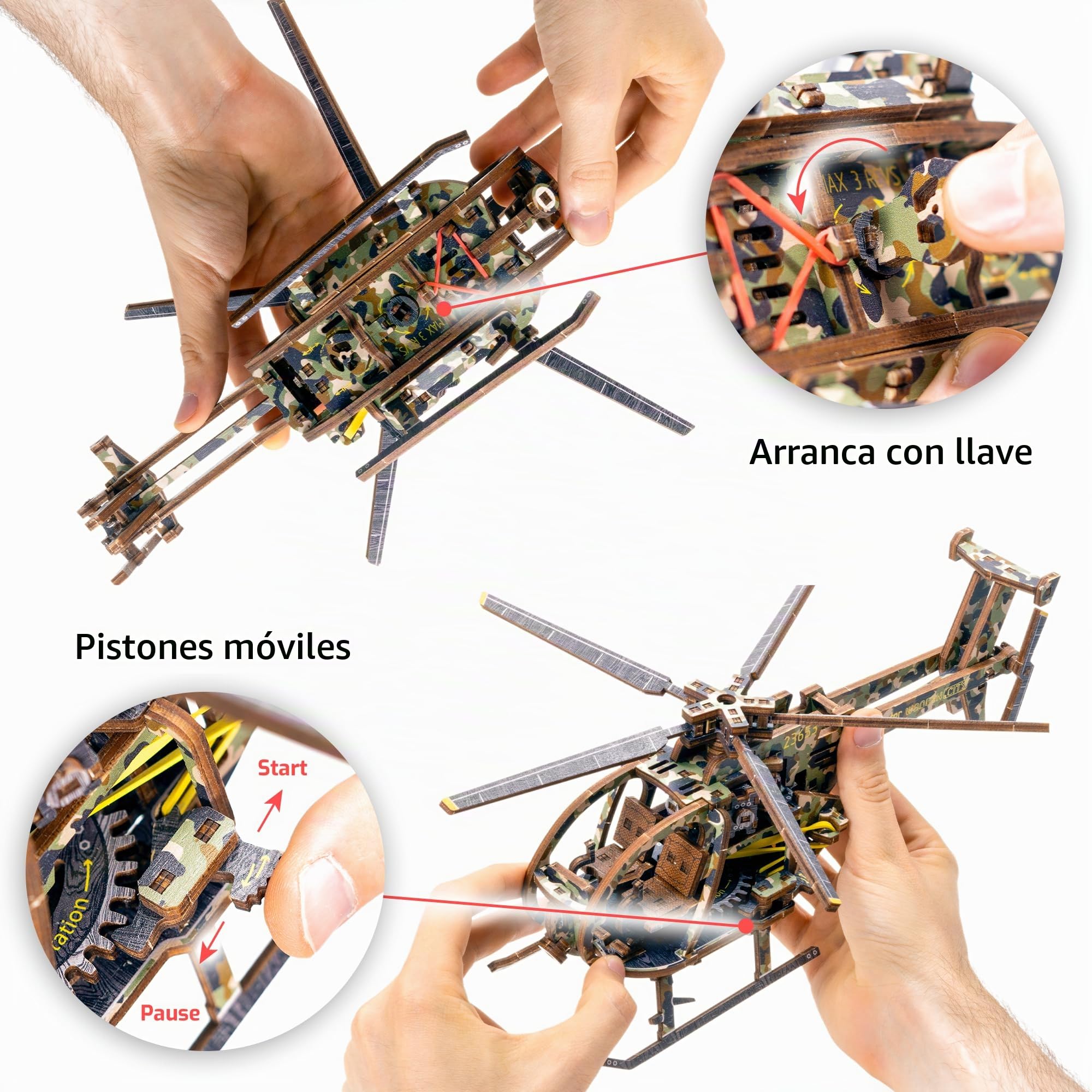WOODEN.CITY Helicopter Limited Edition - Maquetas de madera en 3D para adultos, para construcción, para adultos y jóvenes a partir de 14 años, 178 piezas