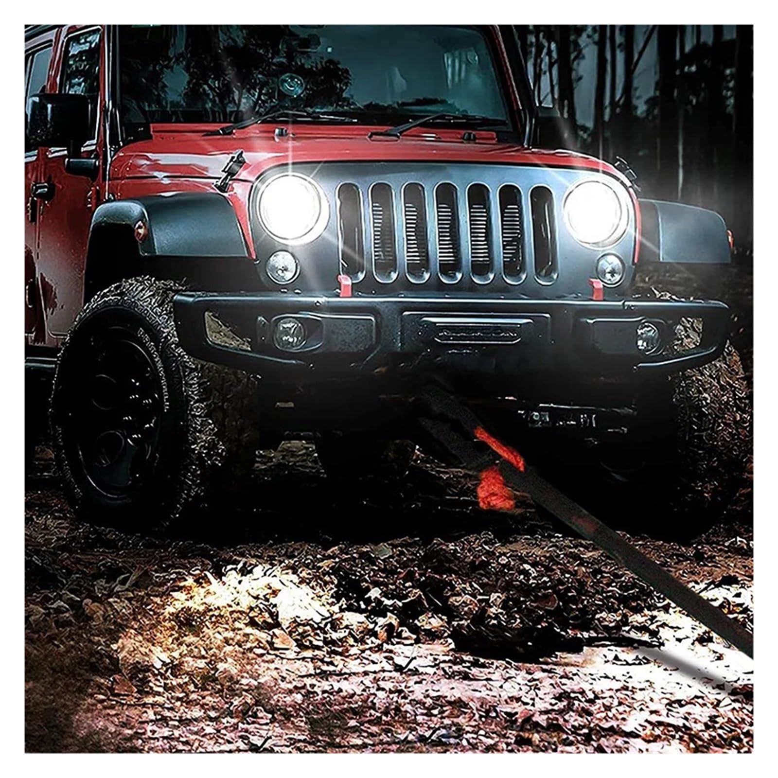 Samochód 4x4 Pierścień Odzyskiwania Miękkie Szekle Wciągarka Ręczna Brelok 1/2 Lina Offroad Węzeł Pas Holowniczy Hak Pociągnij Przyczepa ATV Akcesorium Solidna I Niezawodna